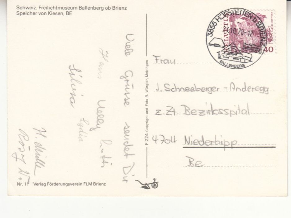 Cartoline postali: Ballenberg 1978 – Usato da Bürglen TG venduto da StampGraf 1