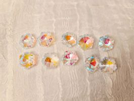 Glas Schneeflocken 14mm 5  crystal AB