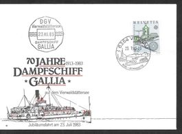 Schiffsbrief 70 Jahre Dampfschiff Gallia Vitznau 23.7.1983
