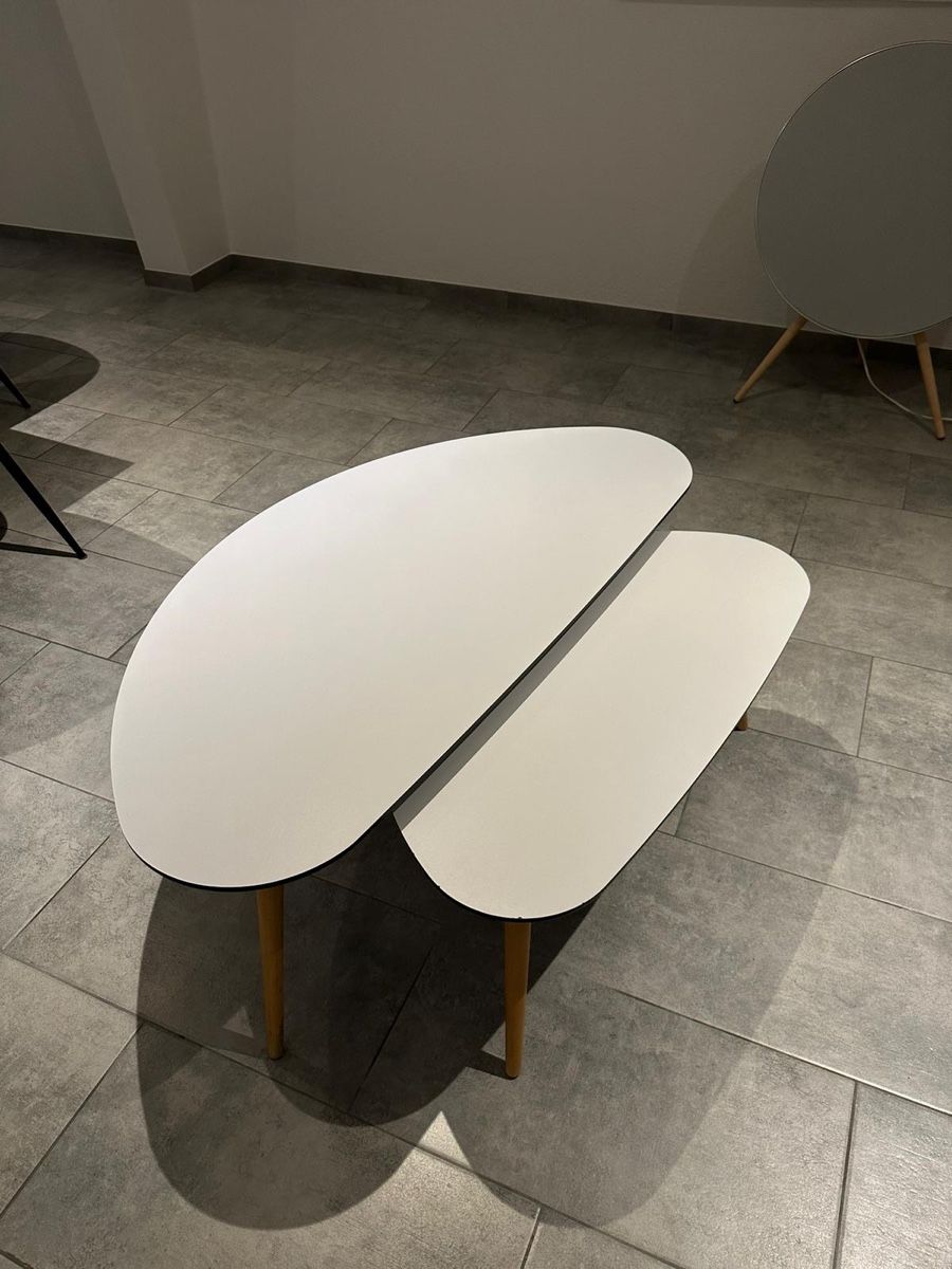Pfister Tavoli: 2 tables gigogne MDF blanc – Usato da Boudevilliers venduto da sal_fd66 1