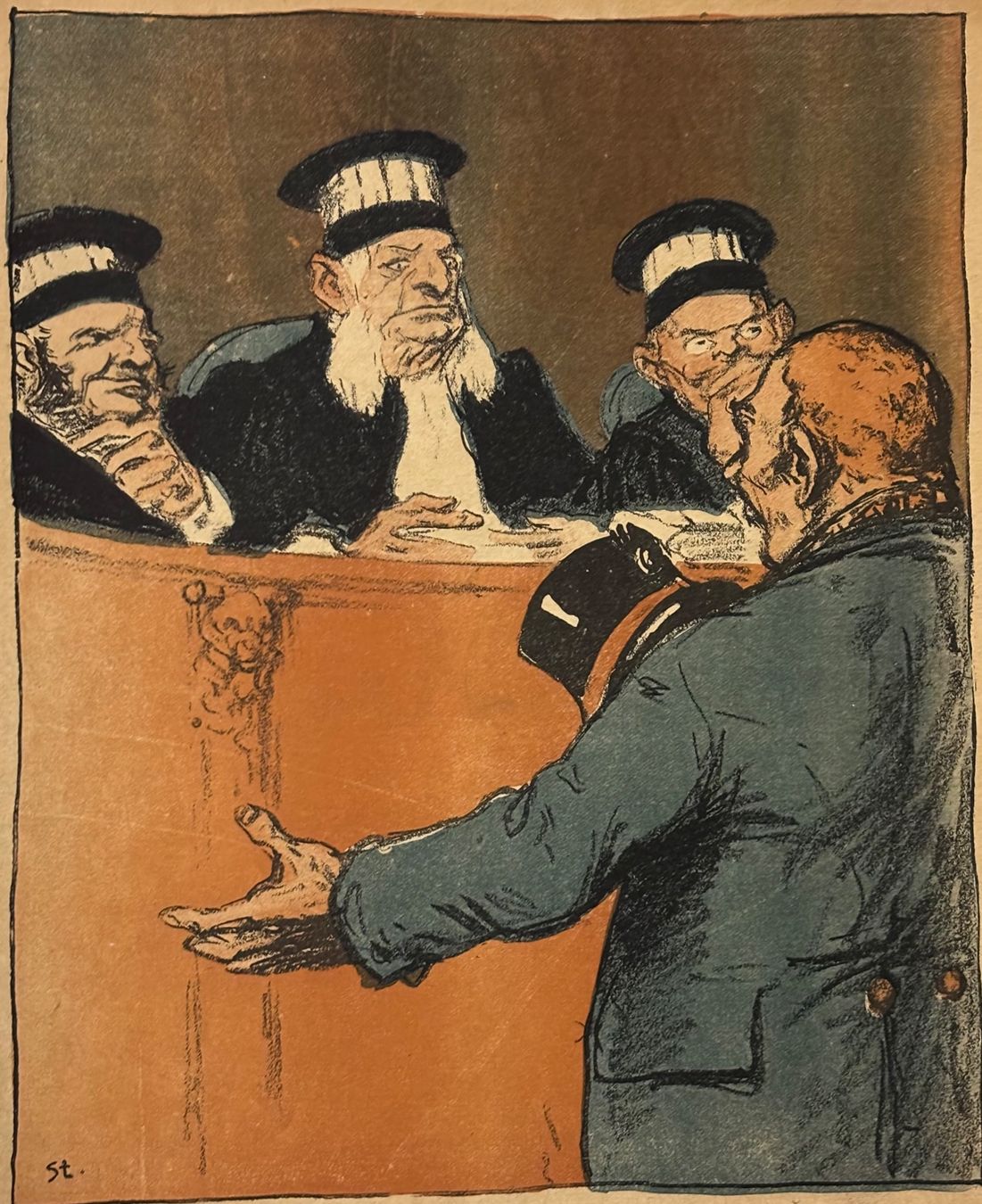 Grafiken & Lithographien: Théophile-Alexandre Steinlen, Farblithographie, Justiz – Gebraucht aus Frauenfeld von Merk52