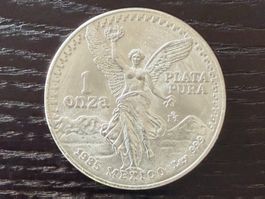 Silbermünze Mexico 1 Uz Silber Liberdad 1985 Mexican Liberty
