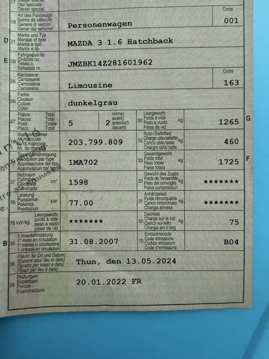 Mazda Automobili: Mazda 3  1.6 Benzin – Usato da Hinterkappelen venduto da meh_qf55 9