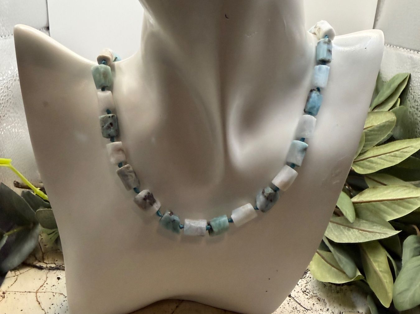 Ketten: Collier Mit rohem Larimar – Neu (gemäss Beschreibung) aus Luzern von S.Kern01 3