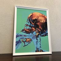 X-Ray Gagging Porn Skull Pop Art Penis Ohrring Modern Art