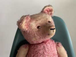 XXL Vintage Teddybär 70 cm antik pink sucht neues Zuhause