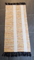 Flicken- /Fleckerlteppich grau–weiss L 140cm/B 68cm - Kelim
