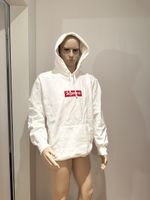 Supreme Box Logo Hoodie Weiß Rot - Größe Medium, Winter