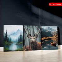 Riesig! Wandbild Hirsch 🦌 Wald 150x70 cm NEU