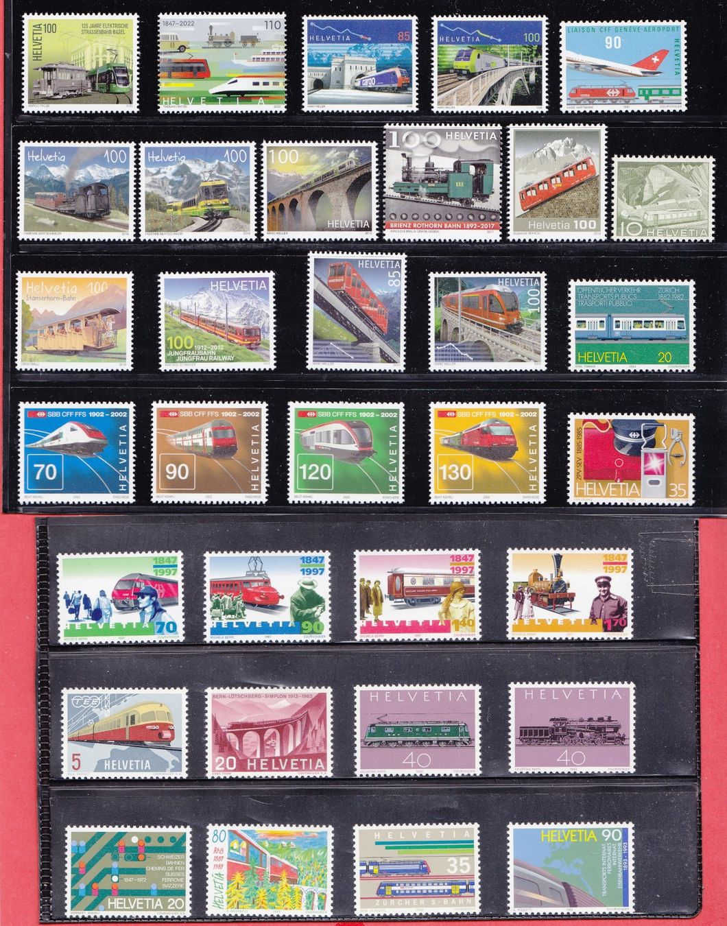 Alle Briefmarken: 1949-2022  Eisenbahn Sätze oder Einzelausgaben ** Postfrisch – Neu (gemäss Beschreibung) aus Adliswil von Aenti