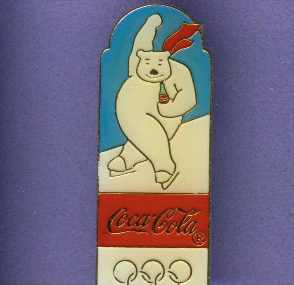 Coca-Cola Plaketten & Abzeichen: Coca Cola  EISBÄR Winterolympiade – Gebraucht aus Winterthur von Sammleroase