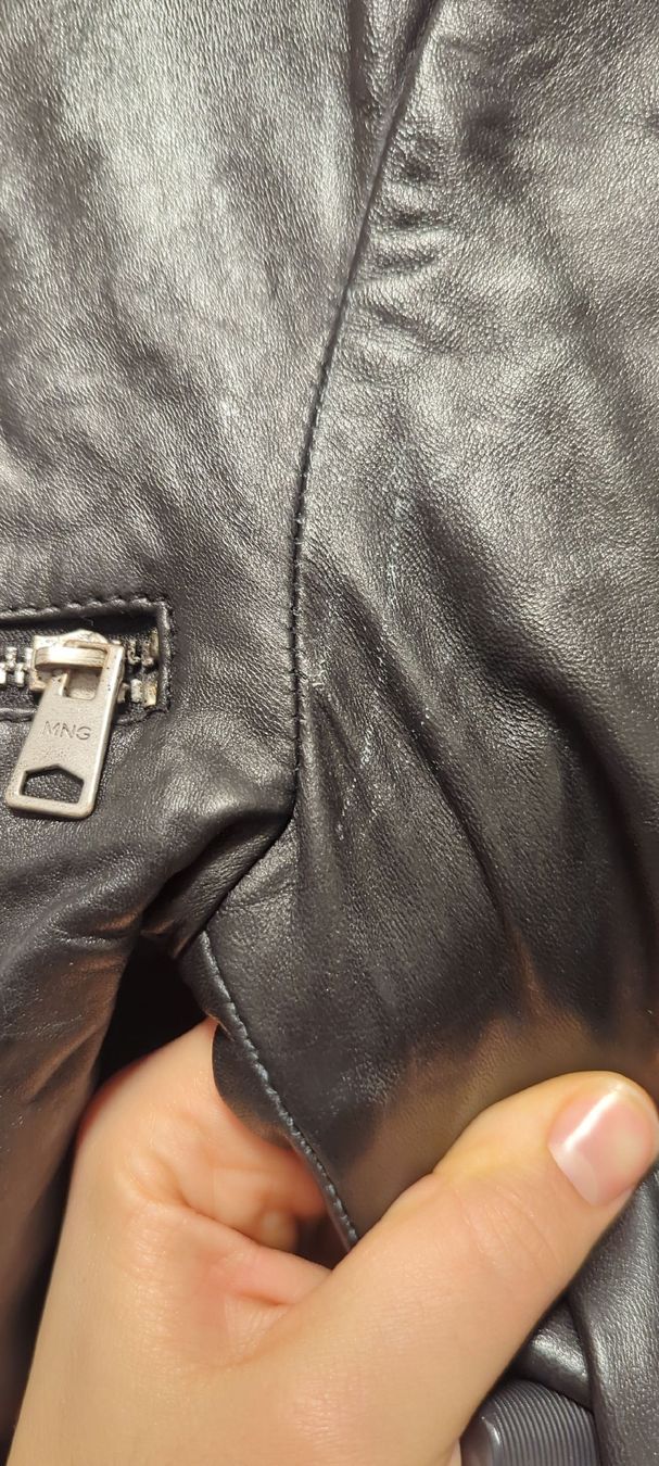 Mango Giacche: Black Genuine Leather Biker Jacket Mango – Usato da Zürich venduto da vik_r9fn 1