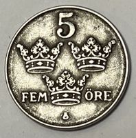 5 Öre - Gustaf V - Sweden - 1944