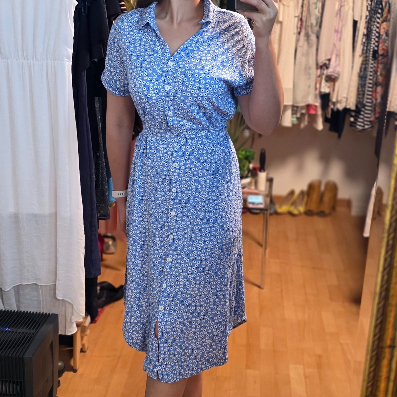 Vestiti: Hellblaue geblümte Midi Kleid 38/40 & 40  romantisch – Usato da Wald ZH venduto da CapLux