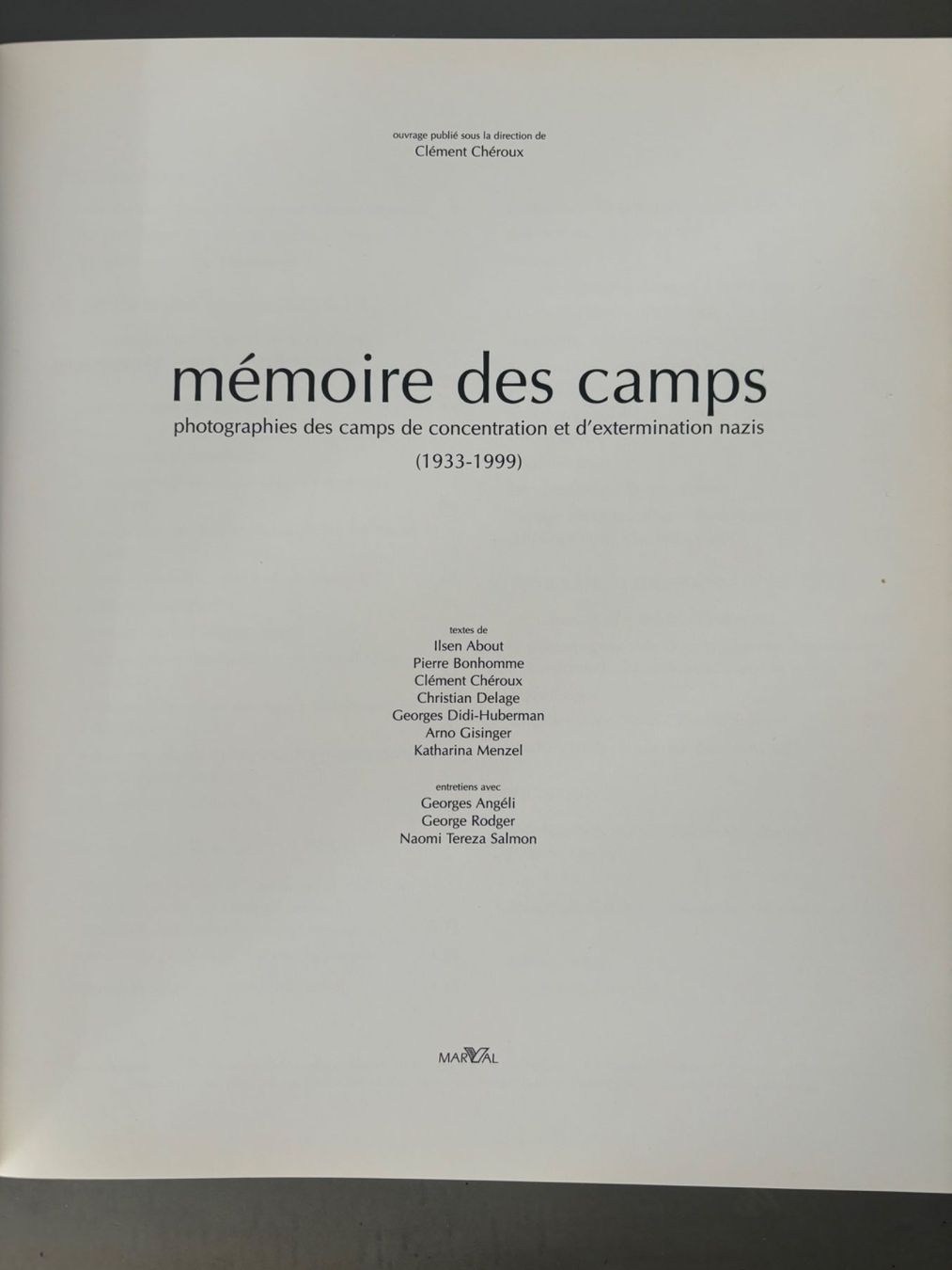 Libri: Mémorie des camps  1933-1999 – Usato da Winterthur venduto da Fisch0225 1