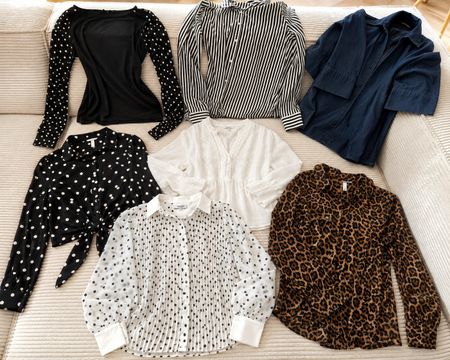 7 neue Blusen im Kleiderpaket, Gr. S und M