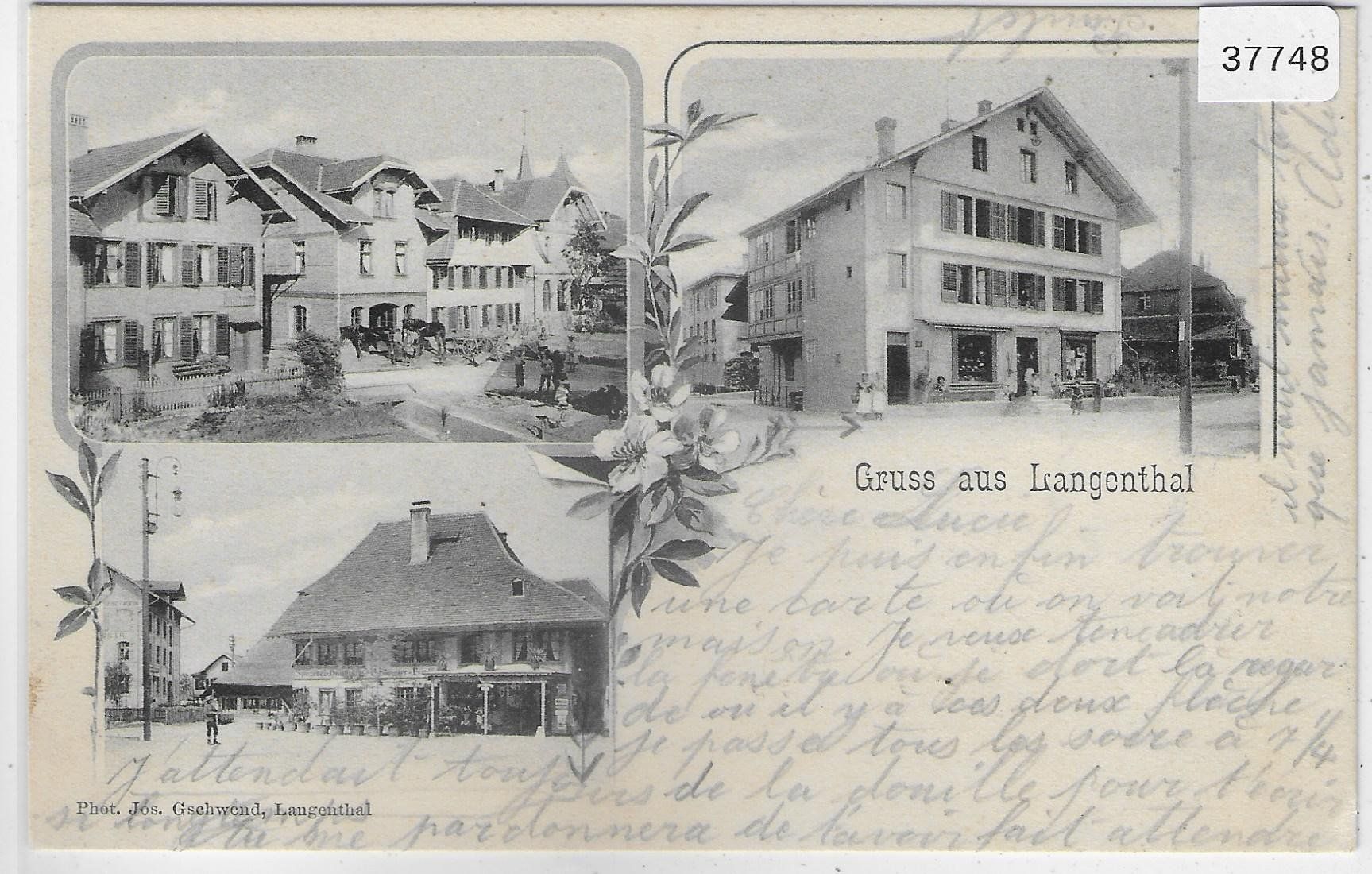 Cartoline postali: Gruss aus Langenthal - Multiview 1902 – Usato da Ettingen venduto da Kartenplanet