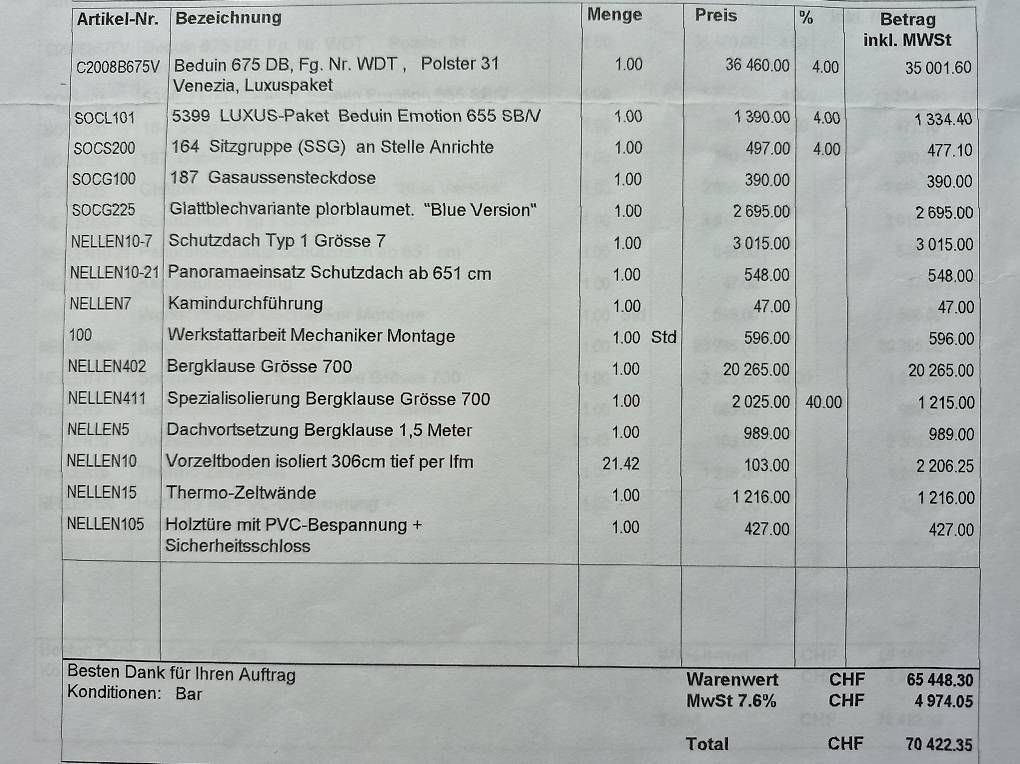 Camping Fahrzeuge: Dethleffs Beduin Luxuspaket, NELLEN Vorzelt BERGKLAUSE 700 – Gebraucht aus Wallisellen von Selade 4