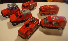 Feuerwehr Spielzeugautos 6er Set rot gute Gebraucht-Zustand