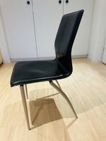 6 Esszimmerstühle „Frog“ aus Leder / Chromstahl – bequem