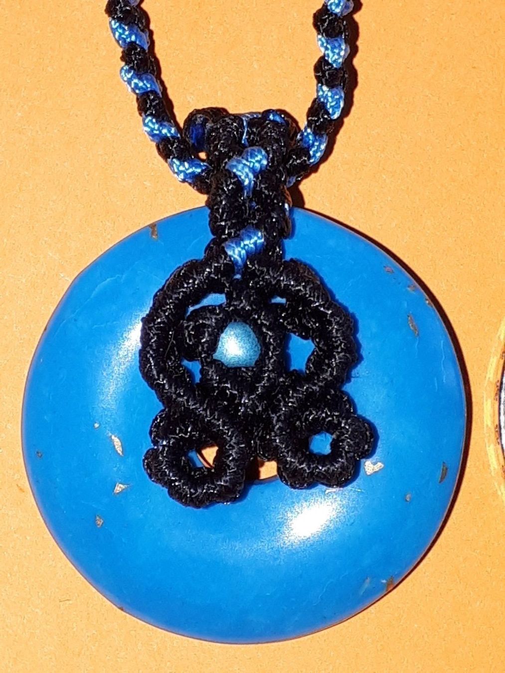 Catenine: Makramee Kette mit Pi Stein – Nuovo (secondo la descrizione) da Plagne venduto da Reticulum01