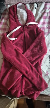 Fleece Jacke mit Kapuze pink Grösse S 