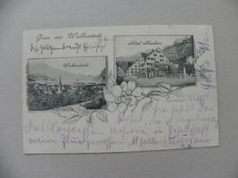Karte Wallenstadt Walenstadt SG Hotel Hirschen von Jahr 1900