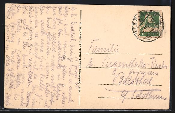 Cartoline postali: AK Interlaken, Hotel Horn und Berge – Usato da Berlin venduto da bartko-reher 1
