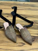 Schöne Pretty Ballerinas Mules mit Band, Gr. 39, Glitzer,💖