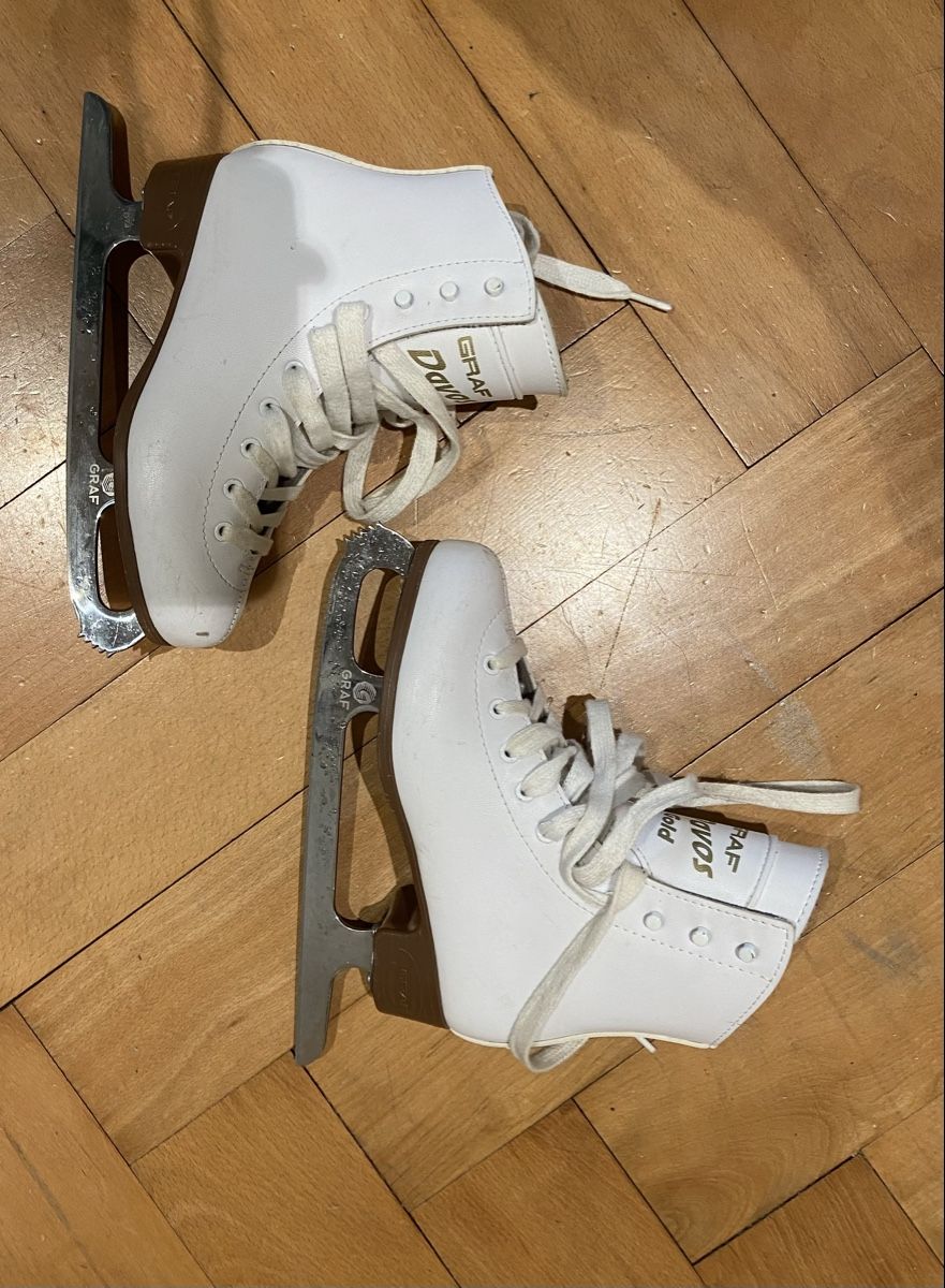 Graf Pattini da ghiaccio: Schlittschuhe Graf Davos Gold – Usato da Zürich venduto da Lilabalu65 2