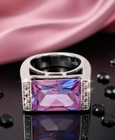 Silber Ring Gr 54 Antik, gepunzt mit Amethyst und Box