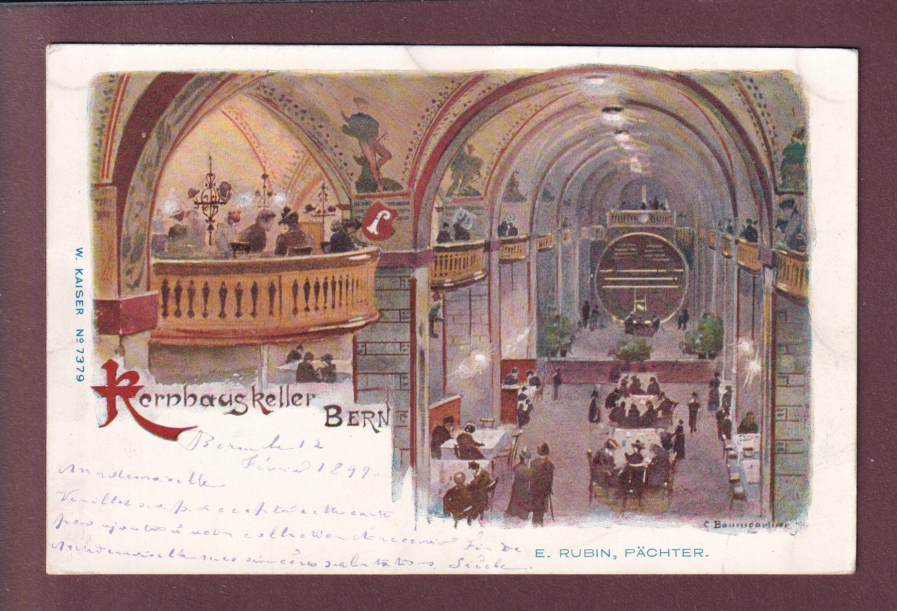 Cartoline postali: BERN - Kornhauskeller - 1899 – Usato da Pully venduto da nicecards