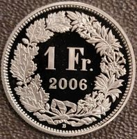1 Franken 2006 pp / aus Münzsatz  / in einer Münzkapsel