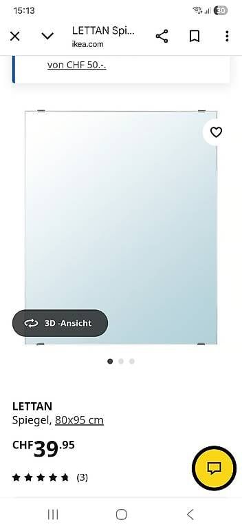 Specchi: Gratis IKEA LETTAN Spiegel 80×95 cm – Usato da Bubendorf venduto da S.sgroi 1
