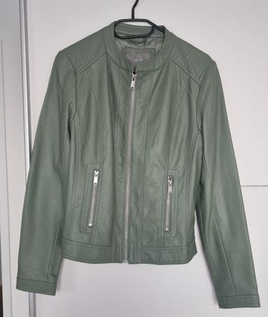 Stylische Damen Lederjacke Gr. 38 b.young grün