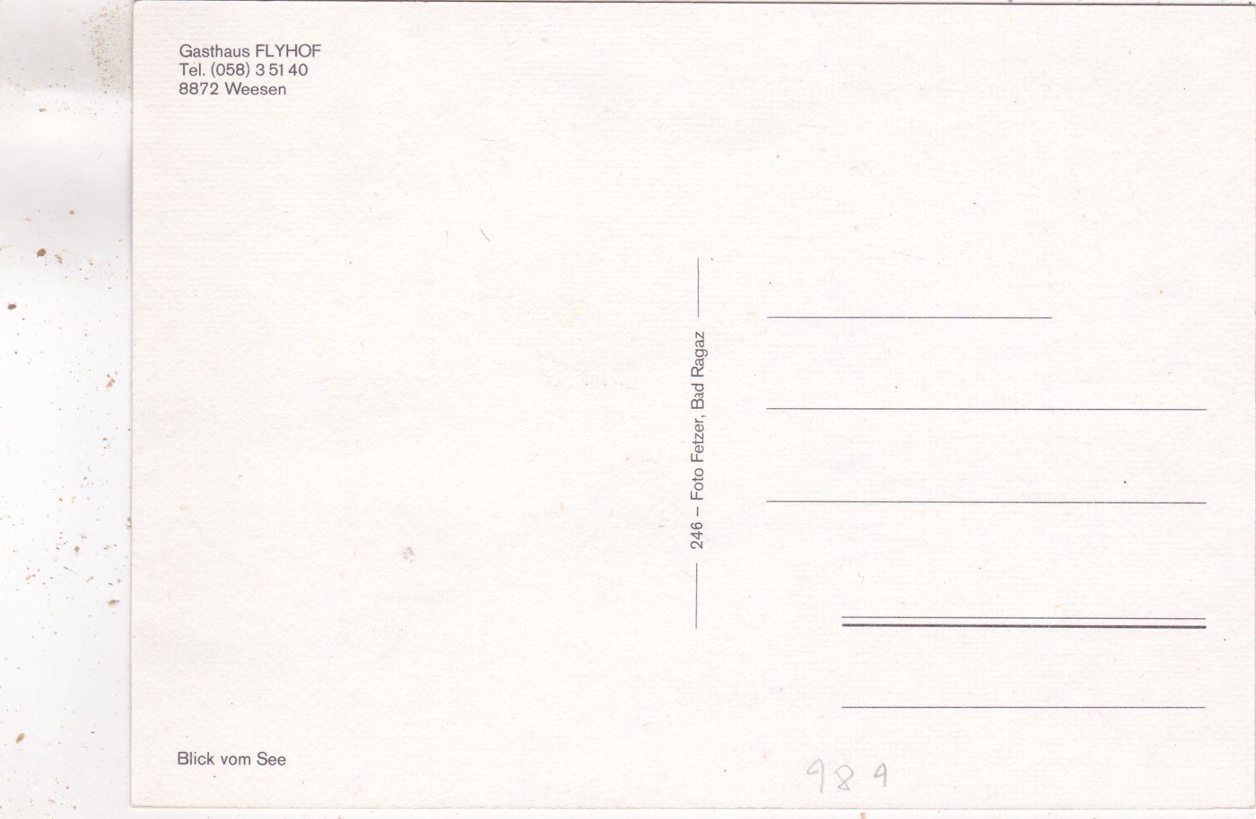 Cartoline postali: Weesen Gasthaus Flyhof – Usato da Herisau venduto da Lisegrat2008 1