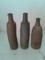 sehr alte Cidre Flaschen Ton Frankreich 19.Jhdt original rar
