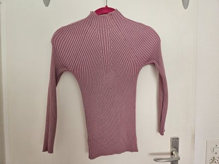 Rolli/Stehkragenpullover in Altrosa, Grösse XS/S
