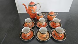 Vintage Kaffee Set Orange Moriage Dragon Ware, Oriental,