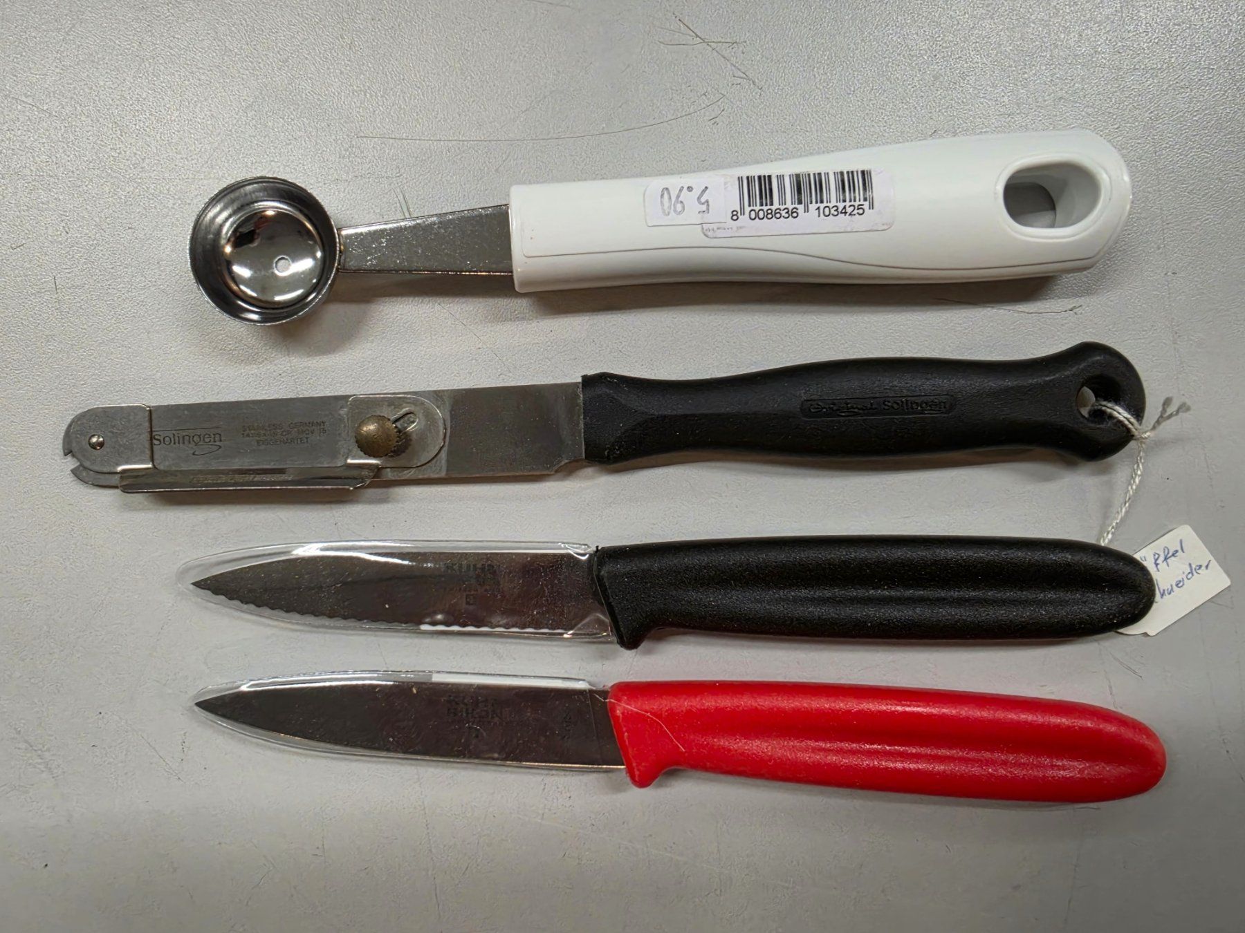 Coltelli da cucina: Messerset (mit Trüffelmesser) neu – Nuovo e nell'imballaggio originale da Rheinfelden venduto da s-KONNEKT