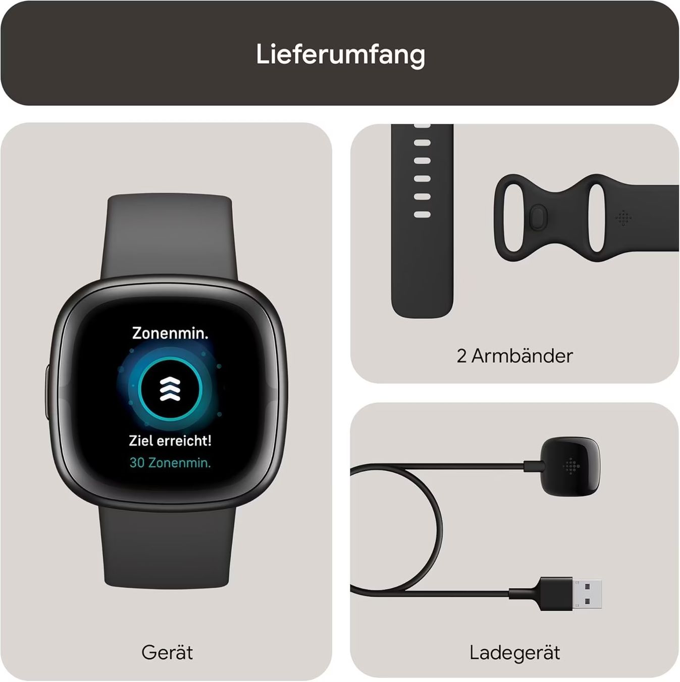 Fitbit Smartwatch: Fitbit Sense 2 Smartwatch Shadow Grey/Graphite NEU und OVP – Nuovo e nell'imballaggio originale da Endingen venduto da Dave0885 8