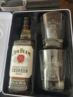 Jim Beam Bourbon Set 70cl mit zwei Gläsern im Koffer
