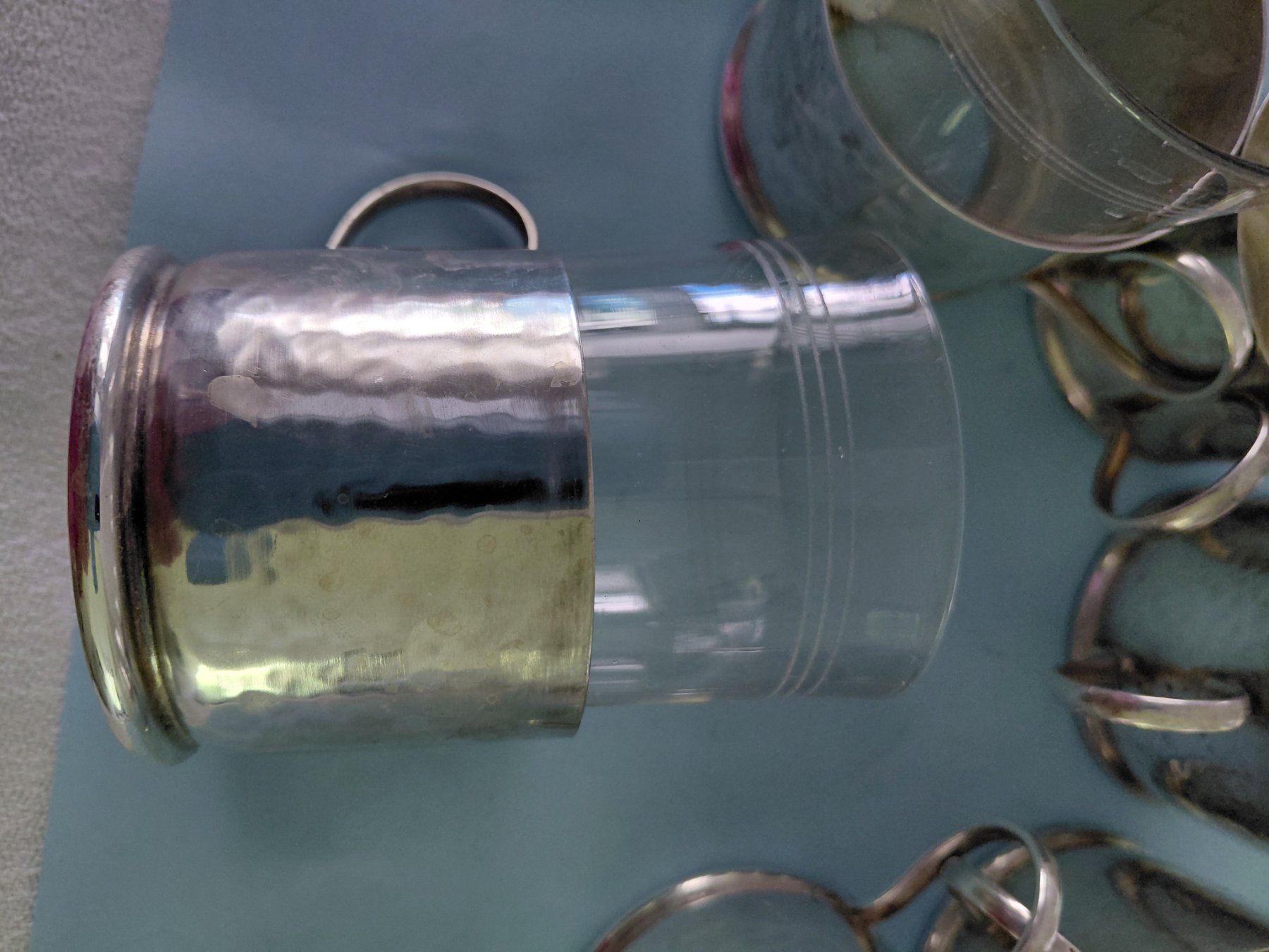 Gläser: 6 versilberte Halter mit Orginalgläsern – Gebraucht aus Zürich von Rosys 3