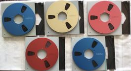 5x Revox Alu-Spulen 26.5cm bespielt | Rot Blau Gold | RAR