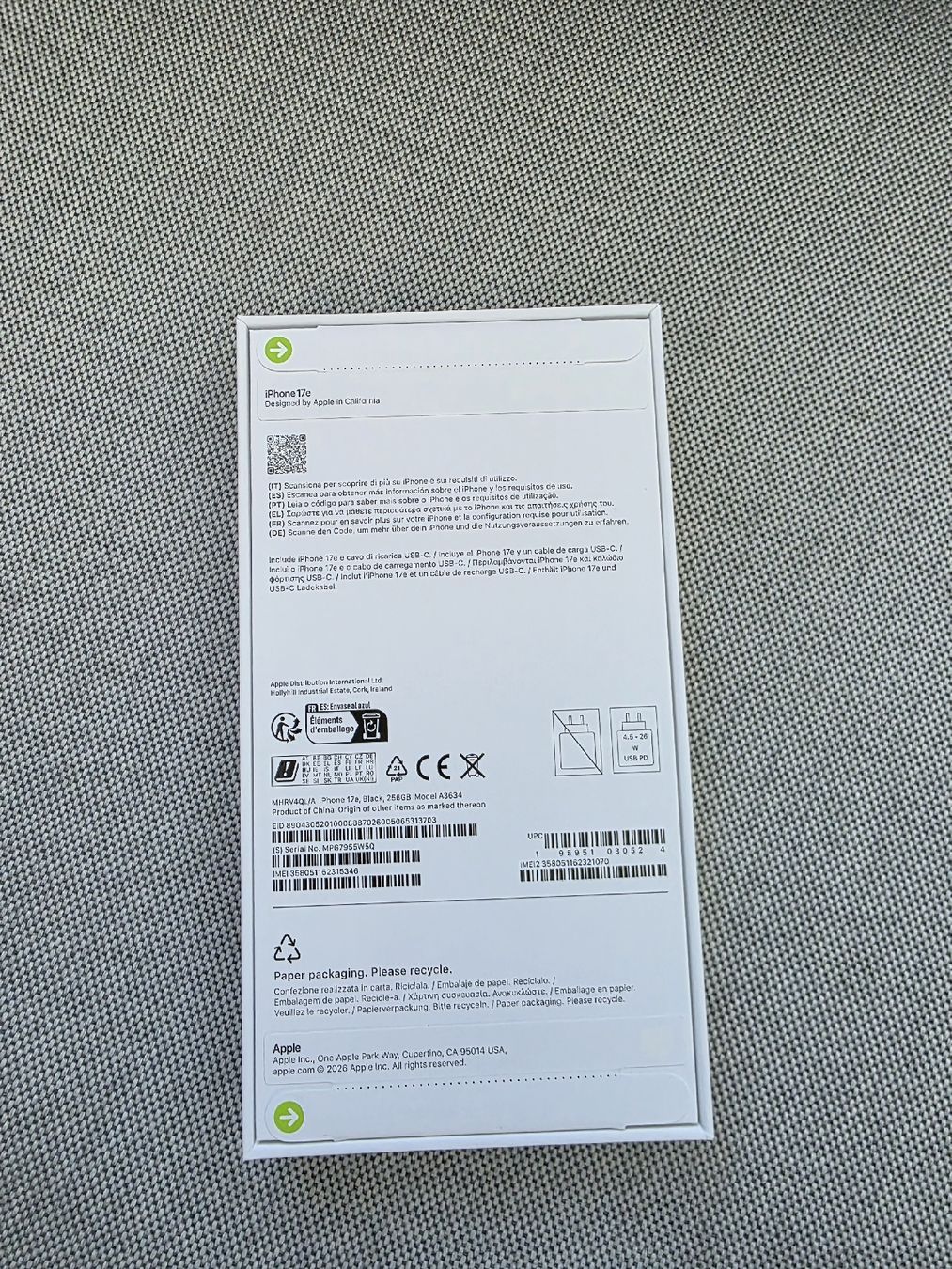 Apple Telefoni cellulari / Smartphones: Apple IPhone 17e 256GB - Neu und Versiegelt – Nuovo e nell'imballaggio originale da Oberbüren venduto da UC1987 1