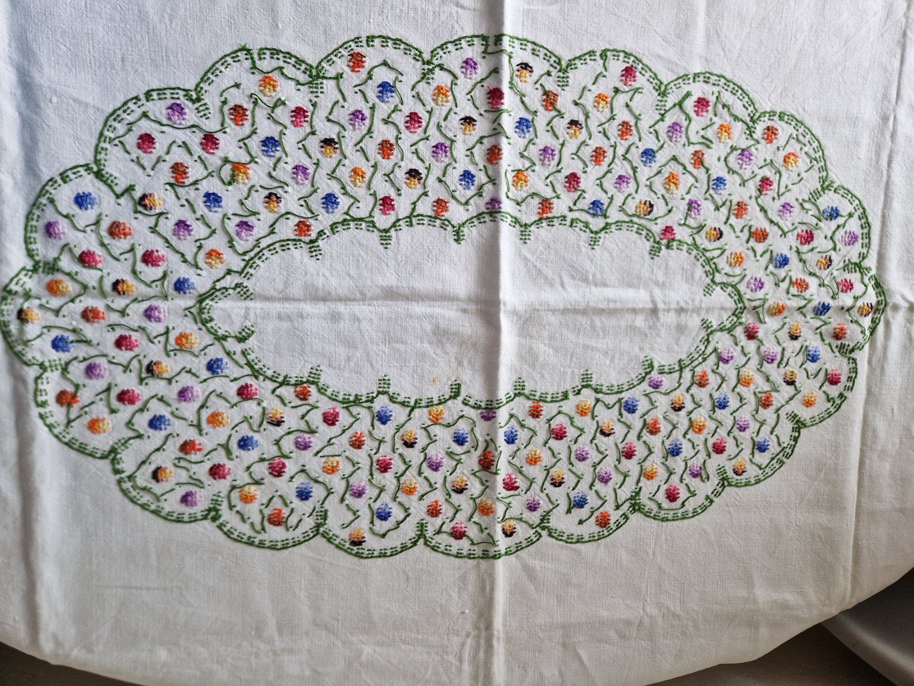 Altra biancheria da tavola: Handgestickte Tischdecke, Leinen,118x144cm – Nuovo (secondo la descrizione) da Bern venduto da Antikbatik 2