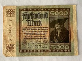 Reichsbanknote 5000 Mark Berlin 2.12. 1922   Preisvorschlag?