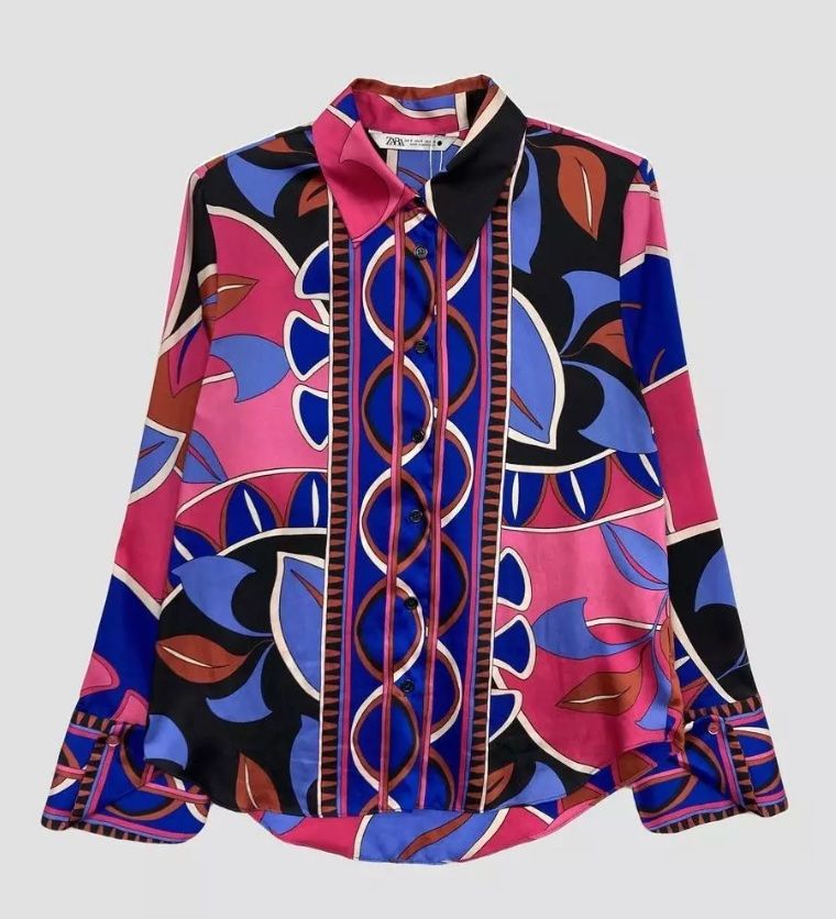 Zara Camicette: Zara Satin Bluse mit Muster – Usato da Pratteln venduto da sia_uk27