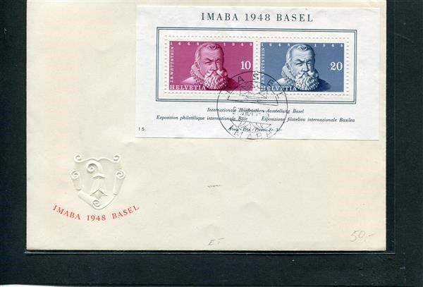 Tutti i francobolli: 1948 IMABA Block  auf Brief mit ET-O – Usato da Winterthur venduto da Kyoung