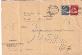 Amtliche Nachnahme mit Tellbuntfrankatur Nr.160 + 174